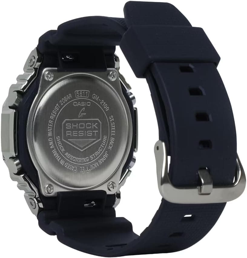 G-Shock Casio Metal Covered Octagonal Black Resin Band Watch GM2100-1A