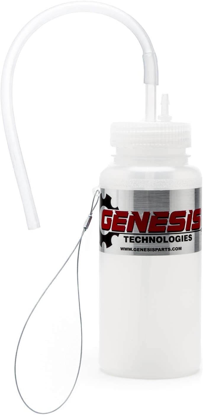Genesis Universal 1 Person Brake Bleeder Bottle with a Stainless Steel Cable Mount and 12 Inch Fluid Tube