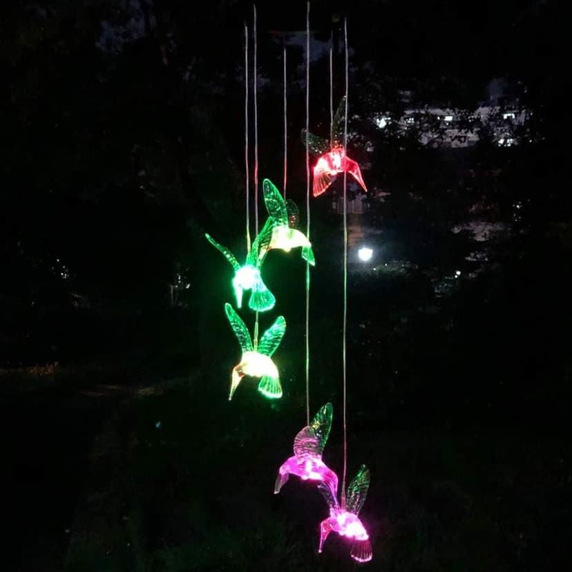 Hummingbird Solar Chimes,Unique Birthday Gifts for Women/Mom/Grandma,Best Idears Grardening B07TLHZJ31