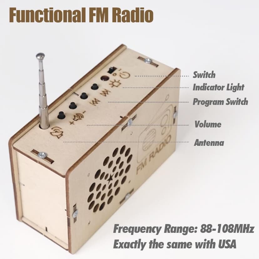 STEM Toys for Ages 6-8-13 Science Kits DIY Building Your Own Radio Crafts for Kids Stocking Stuffers Birthday Gifts for 9 11 12 14 15+ Year Old Boys Girls Teens Circuit Engineering Electronics Project