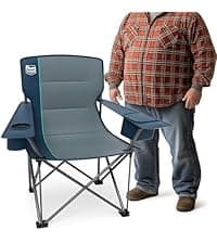 TIMBER RIDGE Oversized Folding Camping Chair High Back Heavy Duty for Adults Support up to 500lbs with Cup Holder, Side Pocket Cooler Bag