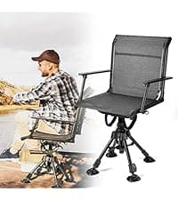 KEMIMOTO Hunting Blind Chair 360 Degree Silent Swivel, 300 Lbs Height Adjustable Quick Folding Portable Comfortable Hunting Deer Fishing Ground Chair