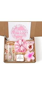 Birthday Gifts for Women, Teen Girl Gifts, Birthday Gifts for Her, Happy Bday Gift Box for Girl, Women, Sister, Daughter, Best Friend, Friendship, Cute Daisy Glass Cup Gifts Set 7PCS, 16oz, Beige