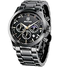 BENYAR BY BENYAR Watch for Men Analog Quartz Chronograph Waterproof Luminous Designer Mens Wrist Watches Business Work Sport Casual Dress Watch with Silicone Strap Elegant Gifts for Men