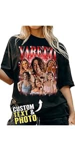 Custom Photo Bootleg Rap Shirt with Girlfriend's Face for Boyfriend - Vintage Graphic Shirt for Men
