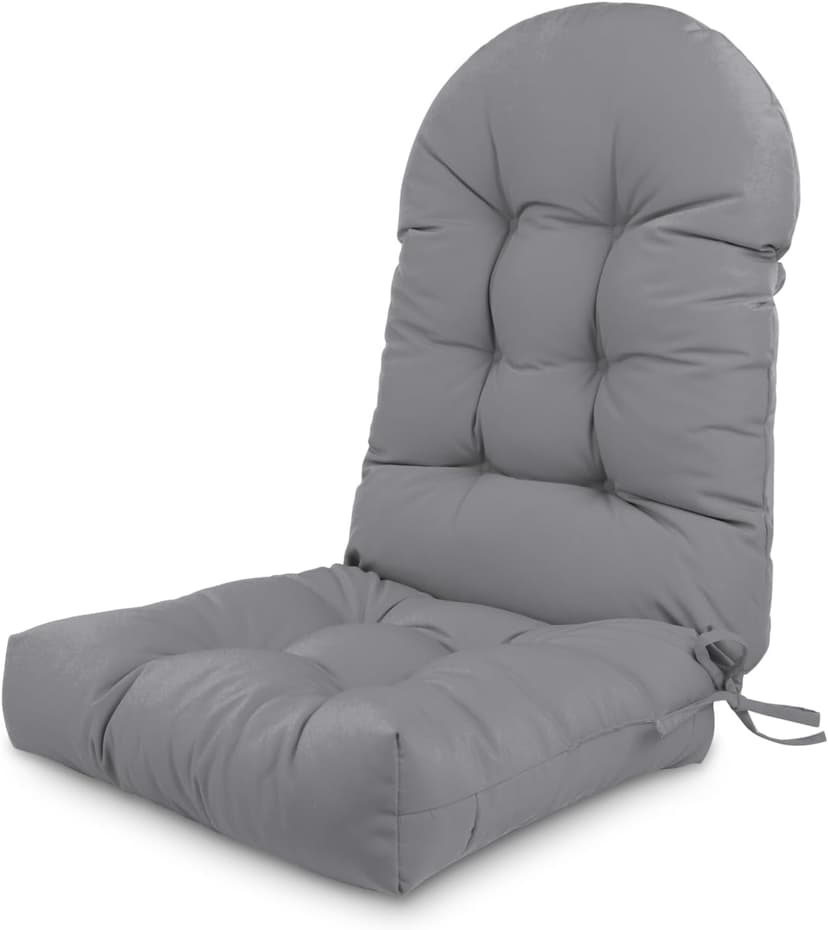 Adirondack Chair Cushion,Outdoor Waterproof Rocking Chair Cushion 44x19x4in Gray Non-Slip High Back Patio Chair Cushions, Comfortable Weather Resistance Seat Pad