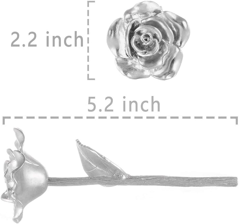 Tin Rose 10th Anniversary for Her Gift - Tin Gift 10 Year Wedding Anniversary for Wife Couples, Solid Pure Casted Everlasting Rose Tenth Decoration Aluminum for Him
