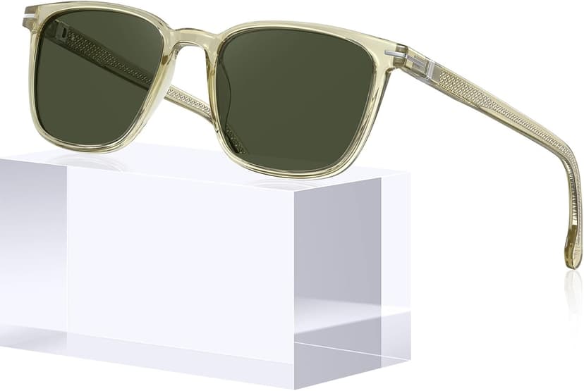 CARFIA Classic Polarized Sunglasses for Men UV400 Protection, Flexible Acetate Shades with Core Wire Design CA31238