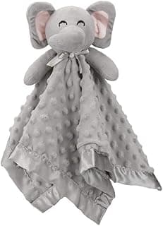 Pro Goleem Elephant Security Blanket, Soft Lovey Unisex Lovie Baby Gifts for Boys and Girls Snuggle Toy Stuffed Animal Newborn Essentials and Items Grey 16 Inch