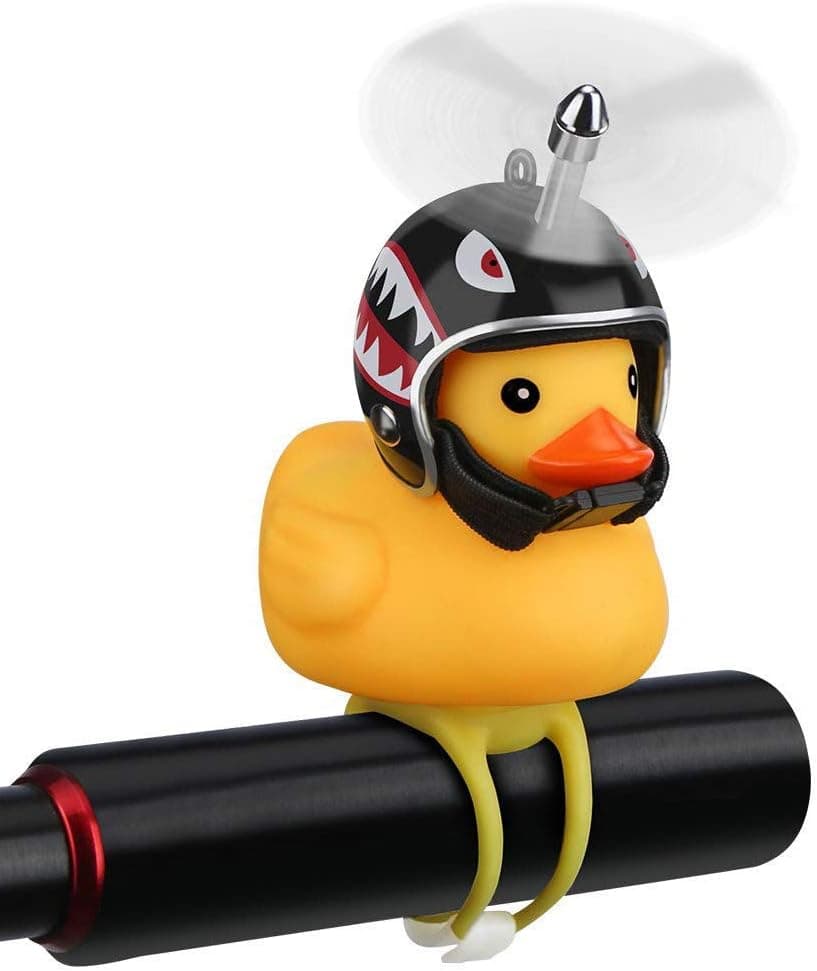 NEKRASH Duck Bike Bell, Rubber Duck Bicycle Accessories with LED Light, Cute Propeller Handlebar Bicycle Horns for Kids Toddler Children Adults Sport Outdoor B07T2HJK9K