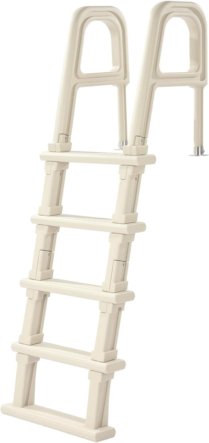 VEVOR Swimming Pool Ladder, 75°Inclined 5-Step Double Handrails Stair, Non-Slip Heavy Duty Steps, Load Capacity 300 lb, for 48-54 in Inground & Above-Ground Pools of Any Deck Surface Indoor & Outdoor