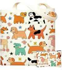Cute Gifts for Dog Lover, Dog mom Gift Reusable Grocery Beach Shopping Bag for Women, Birthday Gift for Mom Daughter Friends Sisters Who Loves Dogs