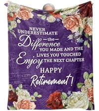 Retirement Gift for Woman, Retirement Blanket for Women/Men, Farewell Gifts for Coworkers, Going Away Goodbye Merch for Mom Grandma Throws Blankets 60"x50"