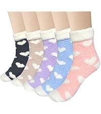 Loritta 3 Pairs Womens Fuzzy Socks Winter Warm Fluffy Soft Slipper Home Sleeping Cute Animal Socks