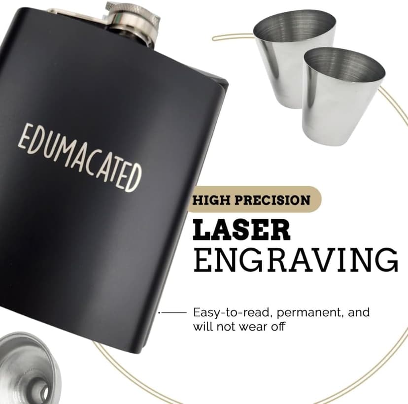 College Graduation Gifts Men 2025, Masters Degree Graduation Gifts, Funny Grad 2025 Present, Adult Graduate Gift Men, Brother Grads Gifts, Nurse Grads Gifts for Women, Edumacated Funny Flask