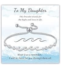 Sereney Birthday Gifts for Girls, Beaded Bracelets as 1 3 4 5 6 7 8 9 10 11 12 13 15 16 Year Old Birthday Gift, Adjustable Stone/Pearl Bracelet as Happy Birthday Gifts for Daughter Granddaughter Niece