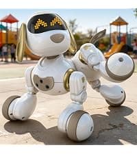 Programmable Robot Toy, 2.4GHz Remote & Gesture Control, Touch Sensor, with Realistic Barks, Birthday Gift for Kids Age 3+ Ruko 18011 Smart Robot Dog, Interactive Puppy Pet with 30 LED Expressions B0FLXCXPHD