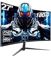 Gawfolk 34 Inch Ultrawide Curved Gaming Monitor, 1500R PC Screen UWQHD 3440x1440, 165hz Curved Computer Screen with FreeSync, Multi-Directional Adjustable Base