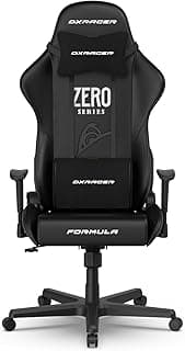 DXRacer Formula L Ergonomic Gaming Chair for Adults, Reclining Video Office Computer Chair with Lumbar Support and Headrest, Racing Style Height Adjustable (PVC Synthetic Leather, Zero)