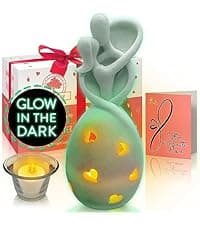 Infinity Love Candle Holder Statue with Flickering LED Candle for Couples, Wife, Husband, Him or Her, Bridal Shower, Engagement, Parents, Registry