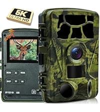 Trail Camera, 60MP Hunting Camera with WiFi, 32GB TF Card, Night Vision, Motion Activated, IP66 Waterproof, 120°Wide-Angle for Deer Scouting or Home Security, APP Control, H.264 MP4 Video