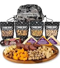 Snack Box Gift Basket, Birthday Gift for Men, Food Care Package, Unique Tins of Assorted Nuts, Snacks in Stunning Case - Treat for Men, Women, Dad, Friends, Family