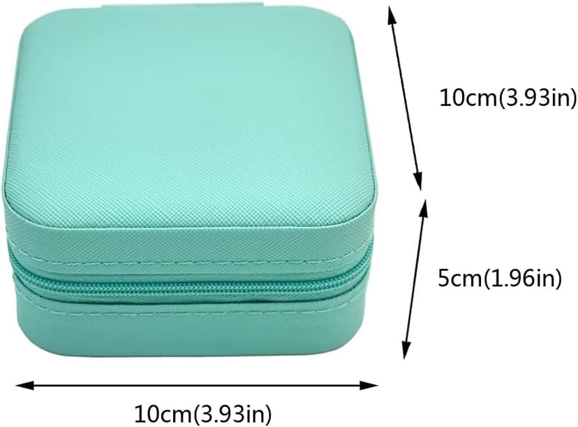 TRODANCE Mini Jewelry Travel Case, Small Portable Jewellry Organizer Box Portable Display Storage Box for Rings Earrings Necklaces, Gifts for Girl, Women, Wedding, Birthday, Mom, Mother's Day (Blue) B09631PYPT