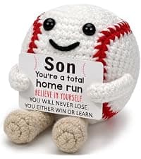 Cute Birthday Card for Mom Dad Grandson Teacher, Handmade Sports Gifts Baskets for Coach Players, Party Favors Decoration Baseball Christmas Birthday Gifts for Son Daughter, Crochet Gifts for Women B0GWQVK2Z9