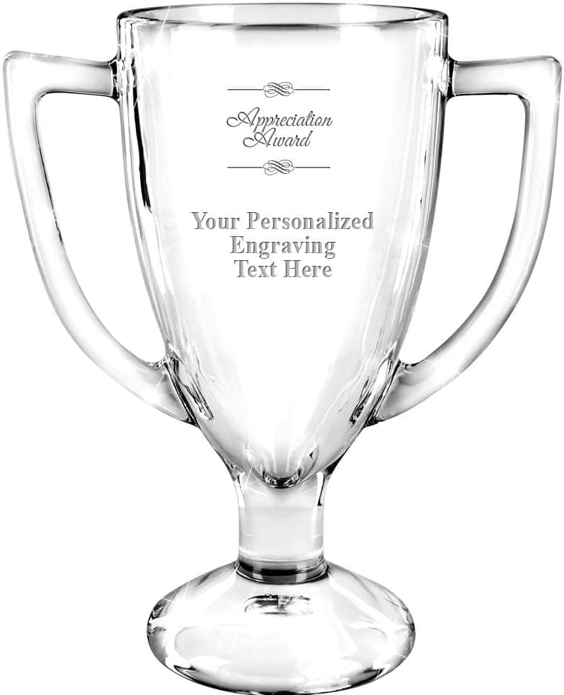 Crown Awards 7" Custom Engraved Cup Trophy, Personalized Glass Cup Award with Your Text B087MZ52CB