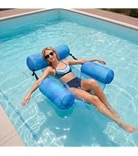 Inflatable Pool Float Chair - 2 Pack Pool Floats Adult Heavy Duty, Water Floating Lounge Chairs, Blow up Floaties Adults for Summer Fun Party Lake Beach