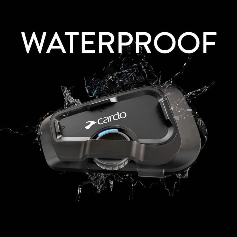Cardo Systems FREECOM 2X Motorcycle 2-Way Helmet Bluetooth Communication System Headset Intercom, Universal Bluetooth Connectivity, Waterproof, 40mm Speakers - Single Pack
