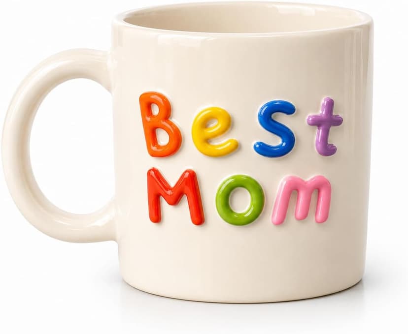 Colorful 3D Lettering Comfortable Handle Birthday Gifts for Mom Birthday Gifts Happy Birthday Mom Gifts For Mom,Mom Gifts,Mom Birthday Gifts,Mothers Day Gifts-Best Mom Mug B0H9YK5B49