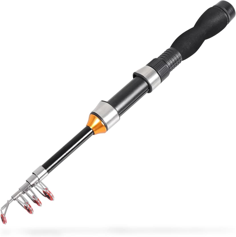 Telescopic Collapsible Extendable Fishing Rod for Saltwater and Freshwater, Lightweight and Compact Design