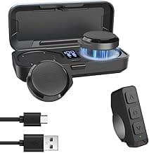 OBEST Motorcycle Helmet Bluetooth Headset,Motorcycle Bluetooth Helmet Speaker,Wireless Installation with Remote Control,BT5.3 Noise Cancellation 1900mAh Battery 50+ Hours Work Time for Skiing Riding