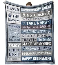 Retirement Gift for Woman, Retirement Blanket for Women/Men, Farewell Gifts for Coworkers, Going Away Goodbye Merch for Mom Grandma Throws Blankets 60"x50"