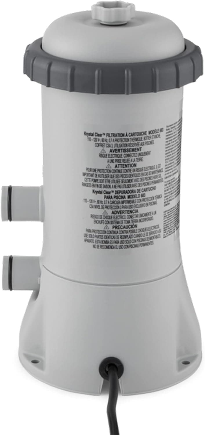 INTEX C1000 Krystal Clear Cartridge Filter Pump for Above Ground Pools: 1000 GPH Pump Flow Rate – Improved Circulation and Filtration – Easy Installation – Improved Water Clarity – Easy-to-Clean