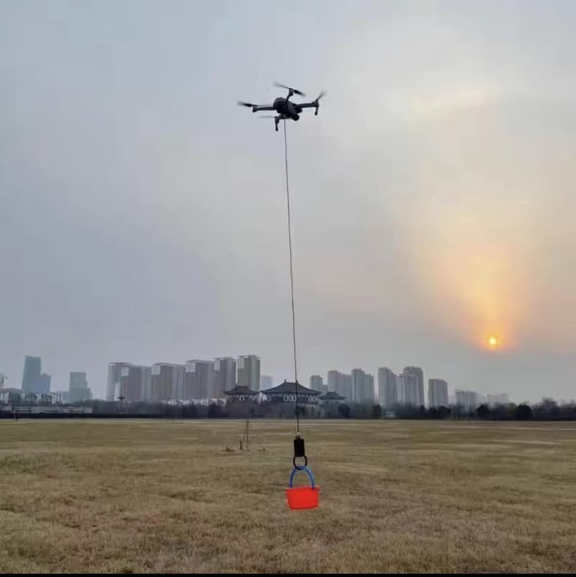 Drone remote control intelligent mechanical claw/hook air releaser pick-up device fishing cast bait fixed-point drop device for DJI drone (We don't sell drones)