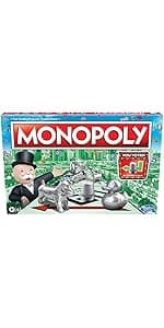Monopoly Game, Family Board Games for 2 to 6 Players & Kids Ages 8 and Up, Includes 8 Tokens (Token Vote Edition)