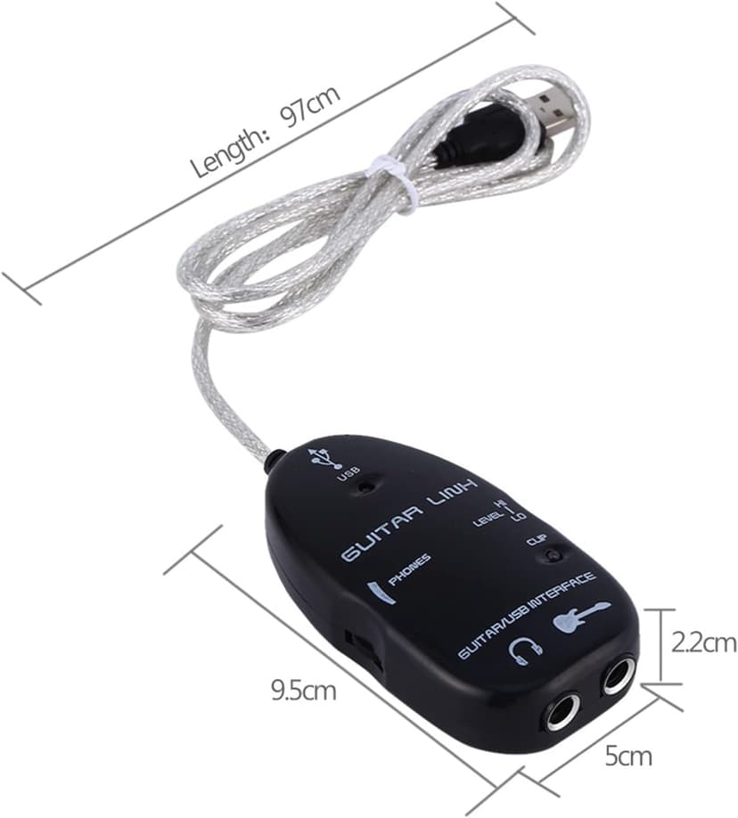 Sunicon Professional USB Guitar Cable, Guitar to USB Interface Cable Link Audio with Software CD Driver for PC Recording Adapter