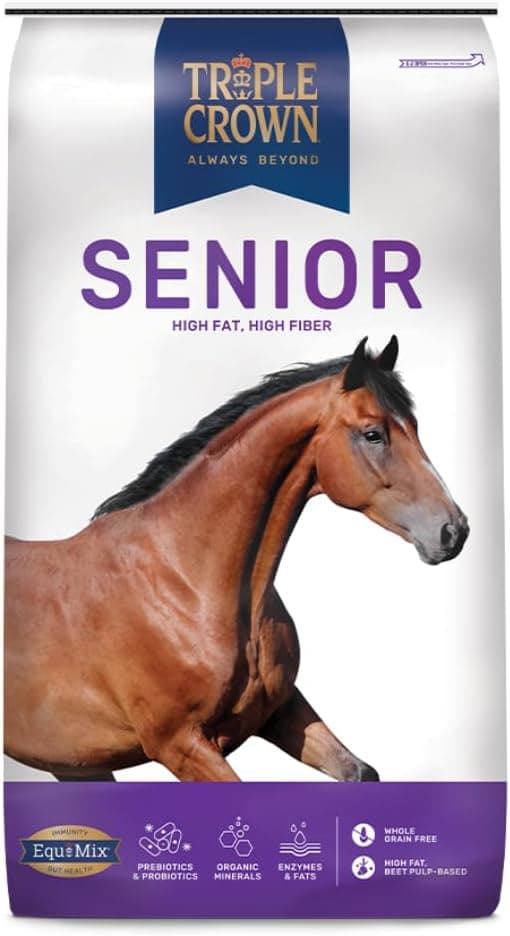 Triple Crown Senior Horse Feed, High Fat and High Fiber, 50 lbs