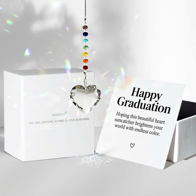 Hegelda Graduation Gifts for Women Her 2026 Crystal Heart Suncatcher Ornaments B0GH76NCTW