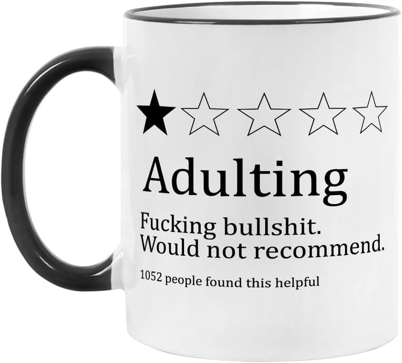 Funny Gifts for Age Ceremony, Hilarious Being an Adult Would Not Recommend Coffee Mug,Birthday Christmas Gifts for 18 Years Old Grown-Up Tea Cup 11 OZ B0DNJHSK26