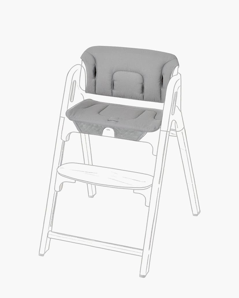 Momcozy High Chair Cushion & Backrest Set - Ergonomic Support for Dinerpal Chairs, Machine Washable Gray Seat Pad with Non-Slip Design