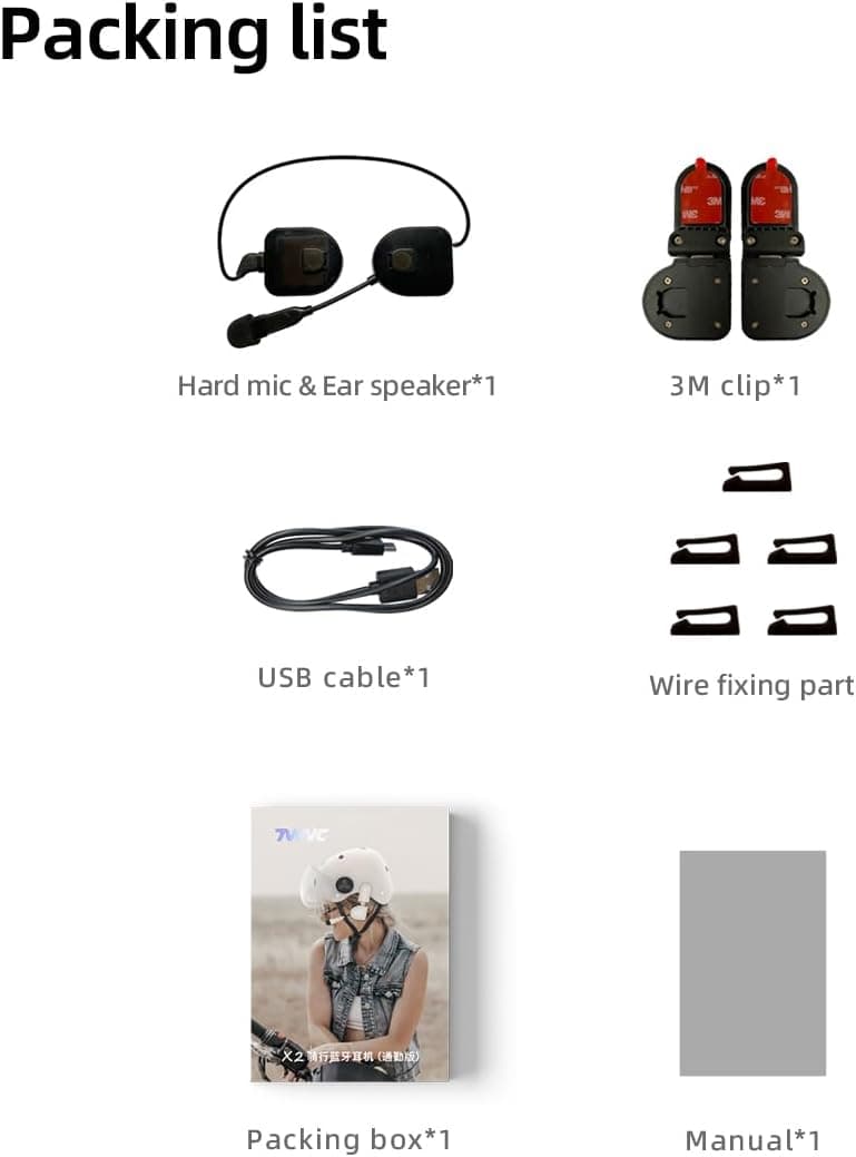 Half Face Motorcycle Helmet Headset, Wireless Bluetooth Headphone for Cycling IPX6 Waterproof AI Voice Assistant Magnetic Install 2 Speaker NO Intercom Function