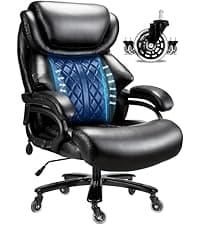 800LBS Big and Tall Office Chair for Heavy People, Heavy Duty Executive Chair with High Back, Extra Wide Seat and Adjustable Lumbar, Large Computer Desk Chair Comfortable for Home Office (Brown)