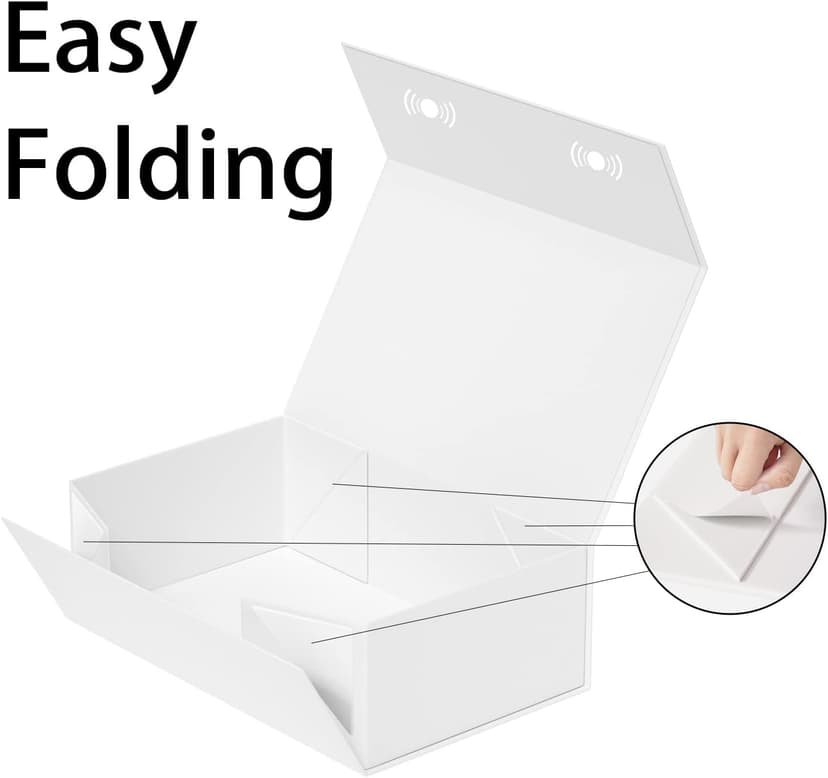 White Gift Box, 9.5x6x3'' Gift boxes for Presents with Lids Magnetic Closure Rectangle Collapsible for Bridesmaid Proposal Box, Wedding, Christmas, Halloween, Birthday Gift Packging