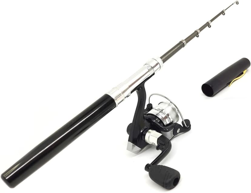 Portable Small Pen Fishing Rod And Spinning Reel Combo, 38inches Pocket Mini Fishing Kit Telescopic Fishing Pole For River Lake Reservoirs Ice And So On (Fishing Rod and Reel Combos)