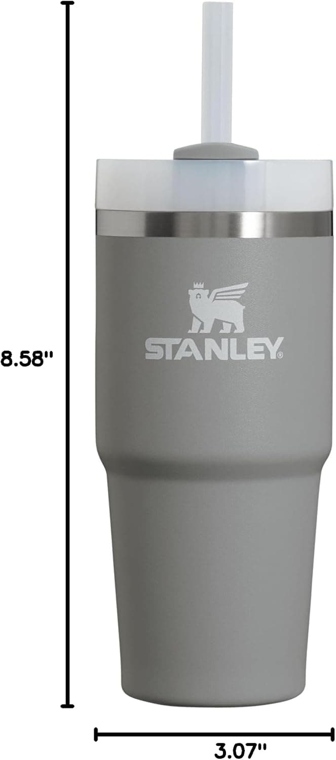 Straw and 3-Position Lid | Cup Holder Compatible for Travel | Insulated Stainless Steel Cup | BPA-Free STANLEY Quencher H2.0 Flow State Tumbler, 14 oz, Stone B0CP9YR13X
