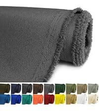 Konelia Waterproof Canvas Fabric by the Yard Outdoor Upholstery Fabric 600D Cordura Polyester Fabric Water Resistant Sewing Fabric for Chair Patio Cushion Purse Tote Bag Interior 1 Yard Silver Grey