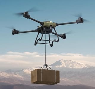 Heavy-Lift Drone up to 110 lb (50kg) Payload, Waterproof, 5 mile (8 Km) Long Range UAV, Take-Off Weight 200 lb (90 kg), Delivery Quadcopter